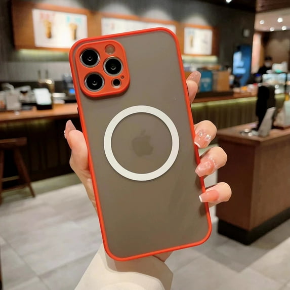 Style Clear Phone Case Designed for iPhone 14 Pro Max 6.7 Inch, Slim Fit Durable Hard PC Back with Shock Absorbent Soft TPU Bumper iPhone 14 Pro Max Compatible with Magsafe, Red