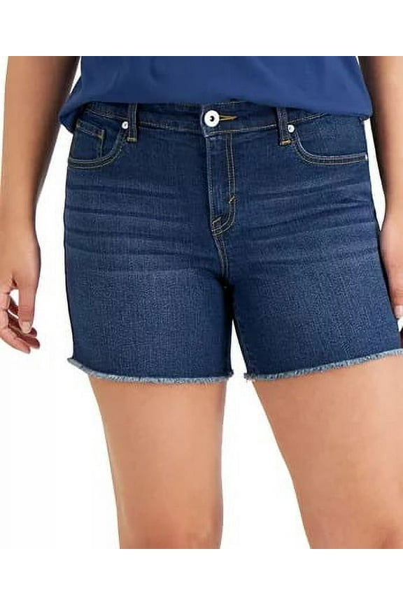 Style & Co BLUE LAPIS Women's Distressed Frayed-Hem Shorts, US 12