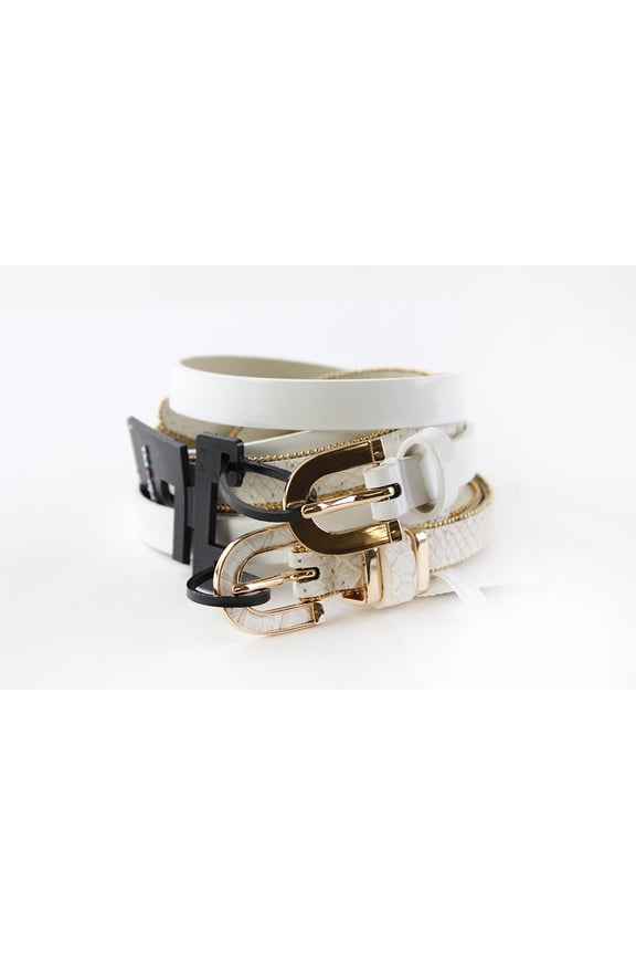 Beige White Duo Belts