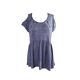 thumbnail image 1 of Style & Co. Blue Cold-Shoulder Crochet-Trim Peplum Sweater Tunic M, 1 of 3