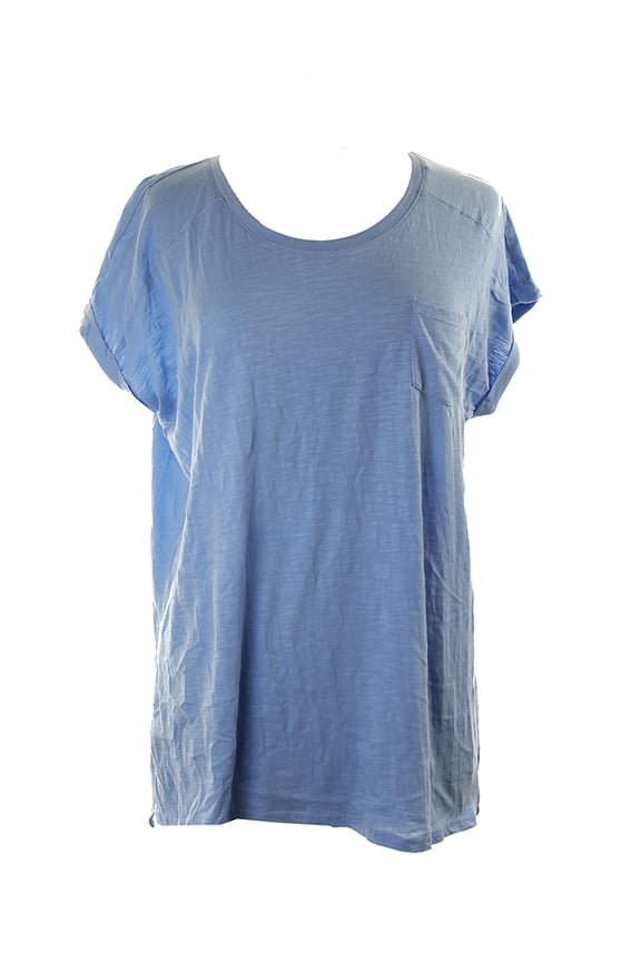 Blue Short-Sleeve Pocket Tee L