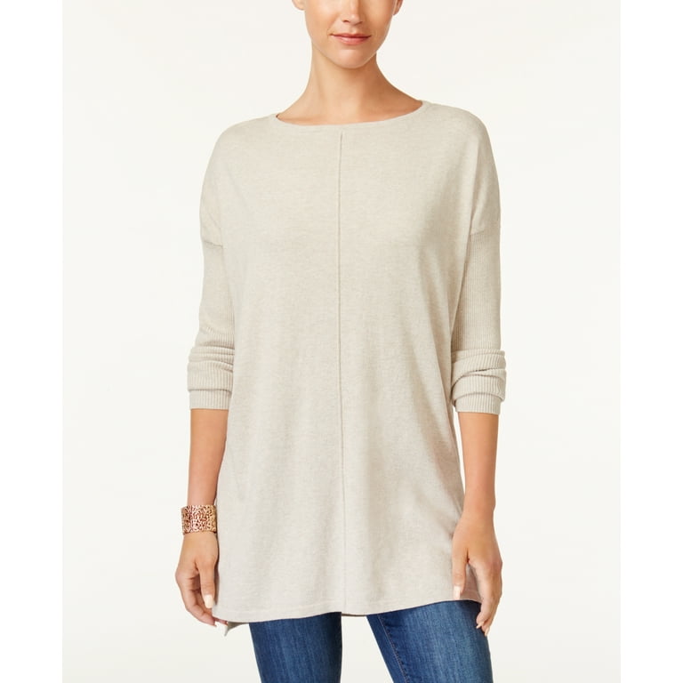 Style Co Boat Neck Tunic Sweater Hammock Heather XL Walmart