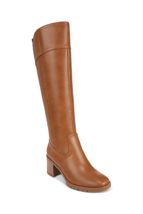 Style Co. Boots Tall Boots, Round Toe Mid Blocked Heel M Cognac, 8.5