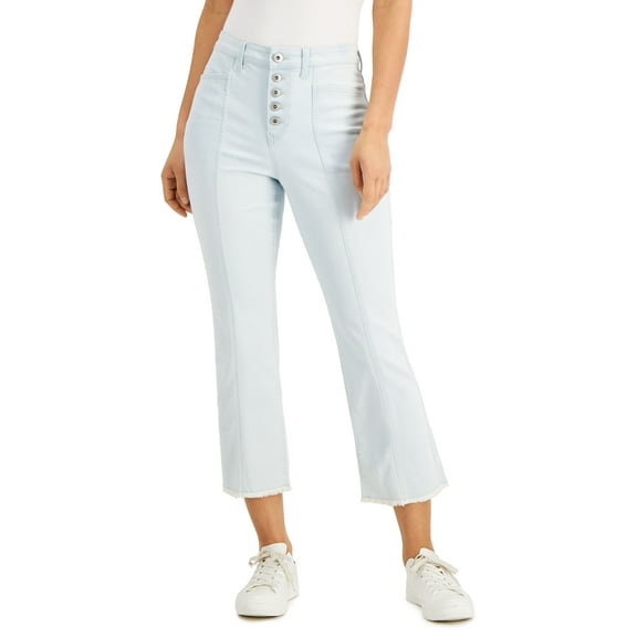 Style & Co Button Fly Cropped Jeans Faith 18