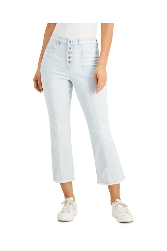 Style & Co Button Fly Cropped Jeans Faith 8