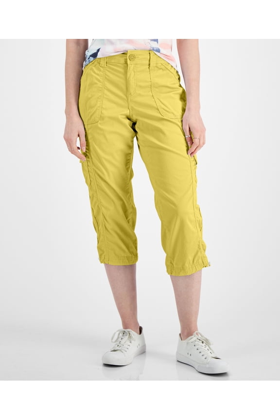 Style & Co Cargo Capri Pants Sunbeam Yellow 18