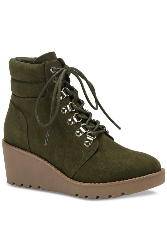 Style & Co Carmenn Wedge Booties 5M MOSS