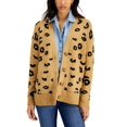 thumbnail image 1 of Style & Co Cheetah-Print Button-Down Cardigan Sweater Cheetah Coffee M, 1 of 1