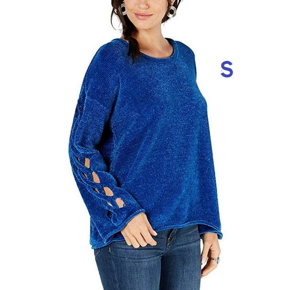 Style & Co Chenille Braided Detail Sweater Sea Captain S