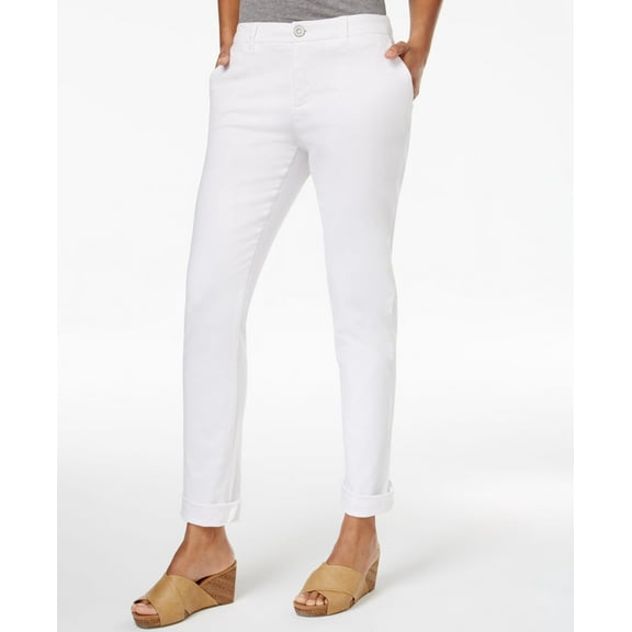 Style & Co. Chino Boyfriend Pants Bright White 6