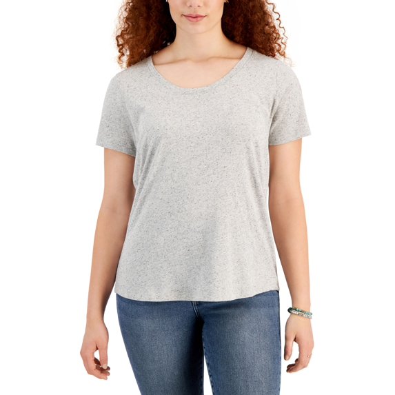 Style & Co Classic Cotton T-Shirt Grizzly Gray Heather XL