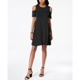 thumbnail image 1 of Style & Co Cold Shoulder A Line Dress Deep Black S, 1 of 1