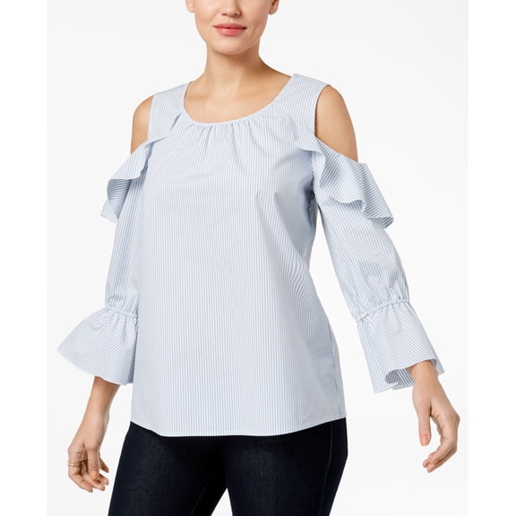 Style & Co Cold Shoulder Top Light Blue XL