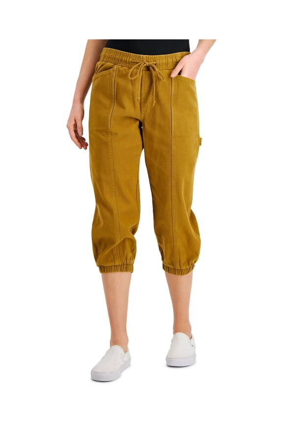 Style & Co Cotton Pull On Capri Pants Barley Brown XL