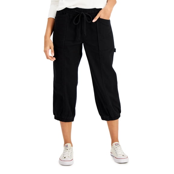 Style & Co Cotton Pull On Capri Pants Deep Black S