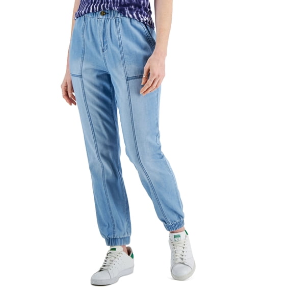 Style & Co Cropped Cotton Utility Pants Chambray S
