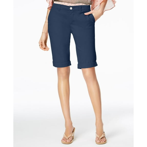 Style & Co Cuffed Bermuda Shorts New Uniform Blue 16