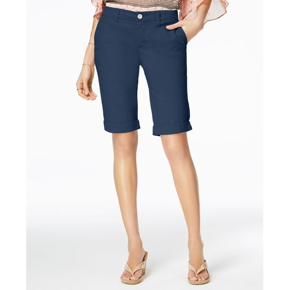 Style & Co Cuffed Bermuda Shorts New Uniform Blue 8