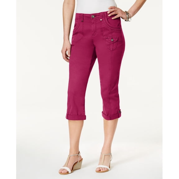 Style & Co Cuffed Capri Pants Magenta Punch 4