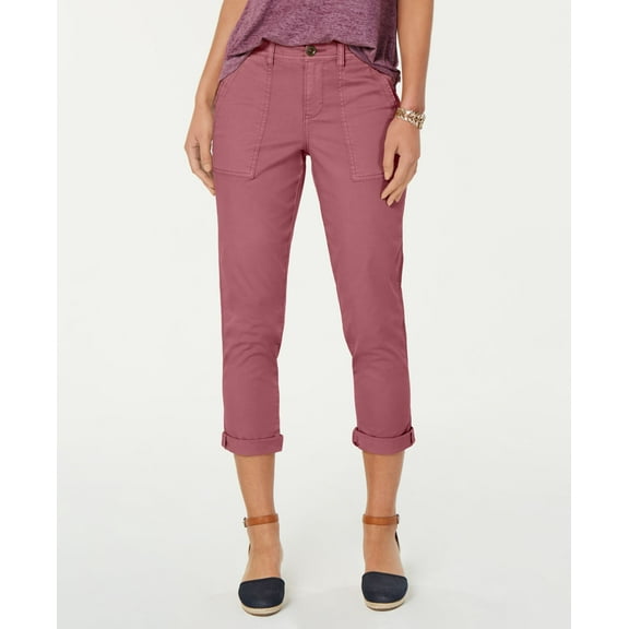 Style & Co Cuffed Capri Pants Red Salmon 4