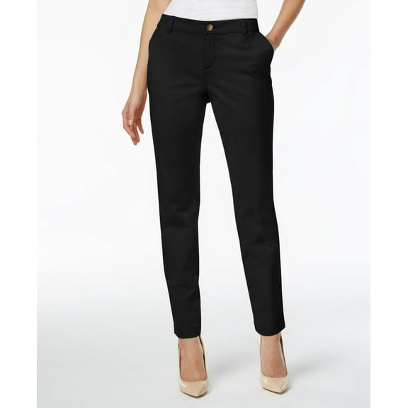 Style & Co Cuffed Slim Leg Pants Deep Black 0