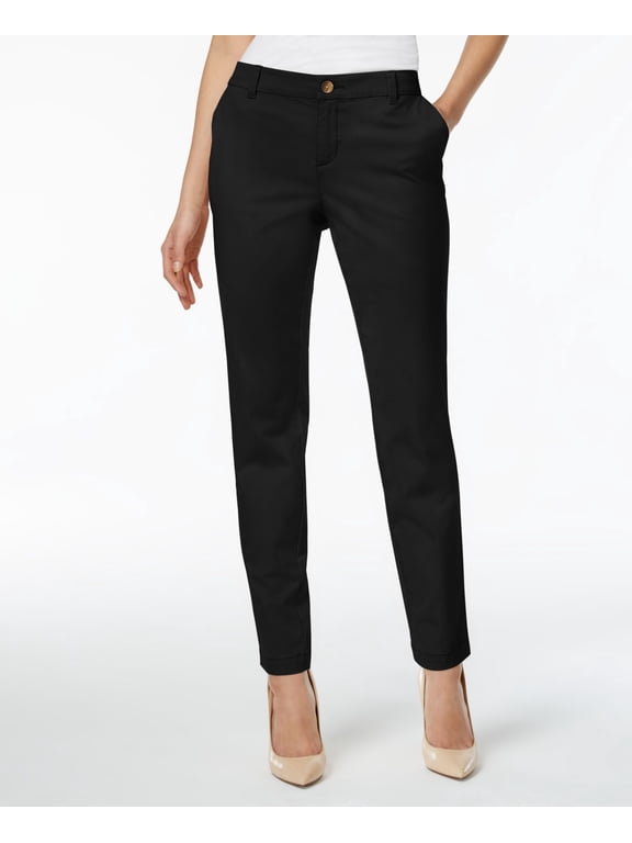 Style & Co Cuffed Slim Leg Pants Deep Black 0