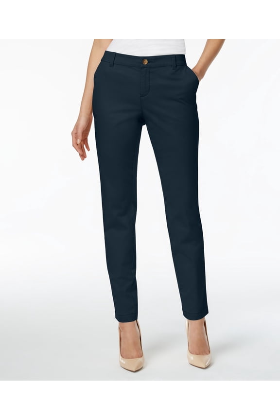Style & Co Cuffed Slim Leg Pants Industrial Blue 8