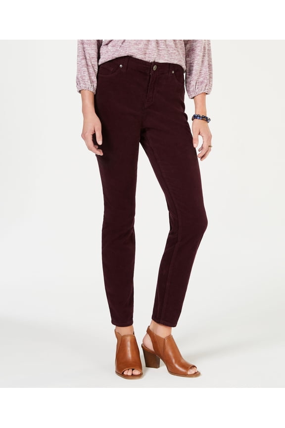 Style & Co Curvy Corduroy Skinny Jeans Berry Jam 2