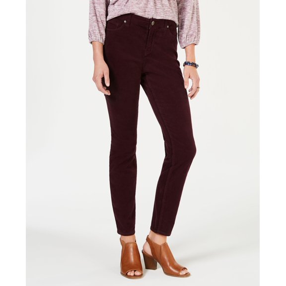 Style & Co Curvy Corduroy Skinny Jeans Berry Jam 8