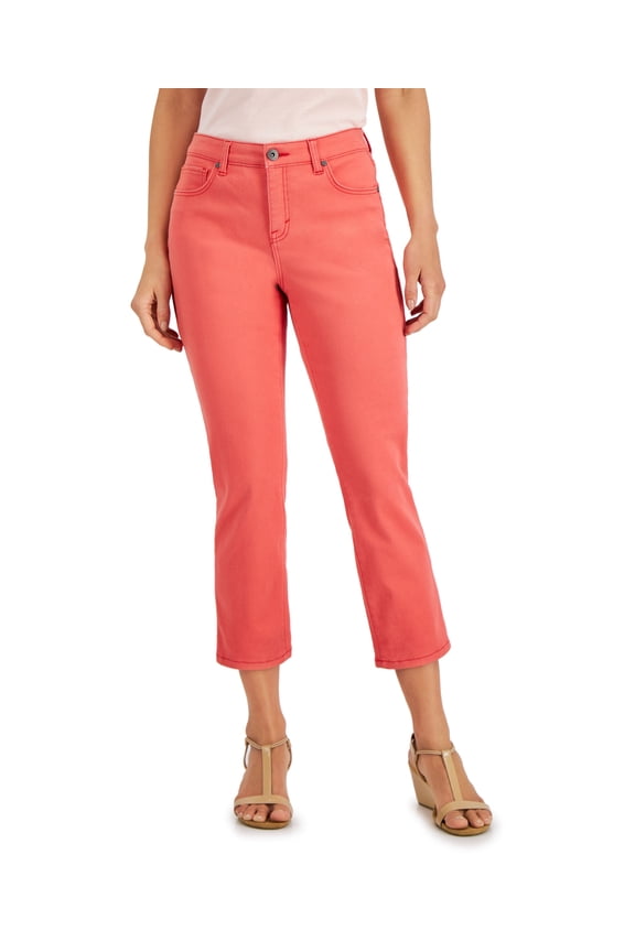 Style & Co Curvy Cuffed Capri Jeans Cherry On Top 4