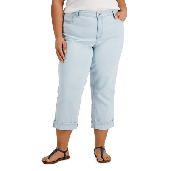 Style & Co Curvy Cuffed Capri Jeans Sedona 22W