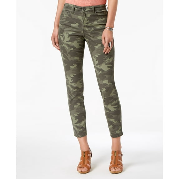 Style & Co Curvy-Fit Skinny Jeans Camo Fever 12
