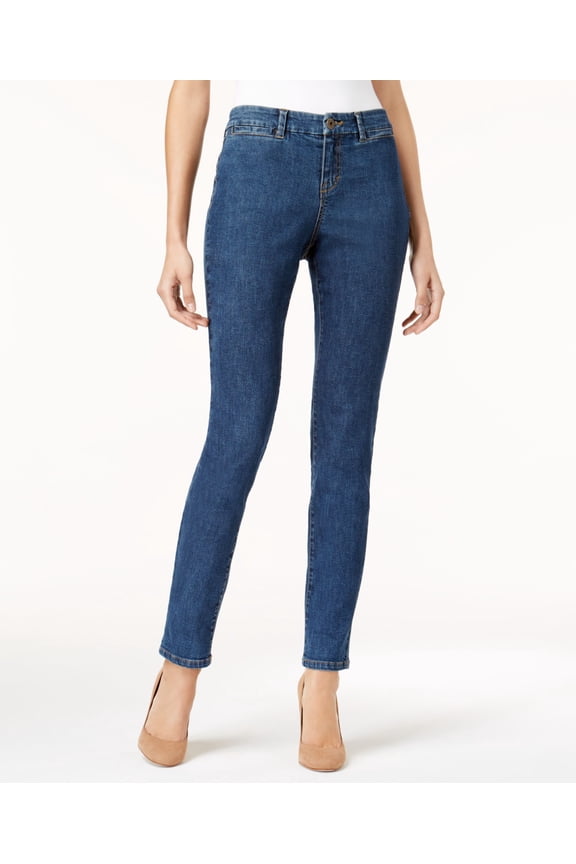 Curvy-Fit Two-Pocket Skinny Jeans Womens 4 Blue pants MSRP $33