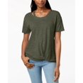 thumbnail image 1 of Style & Co Cutout High Low T-Shirt Olive Sprig XL, 1 of 1
