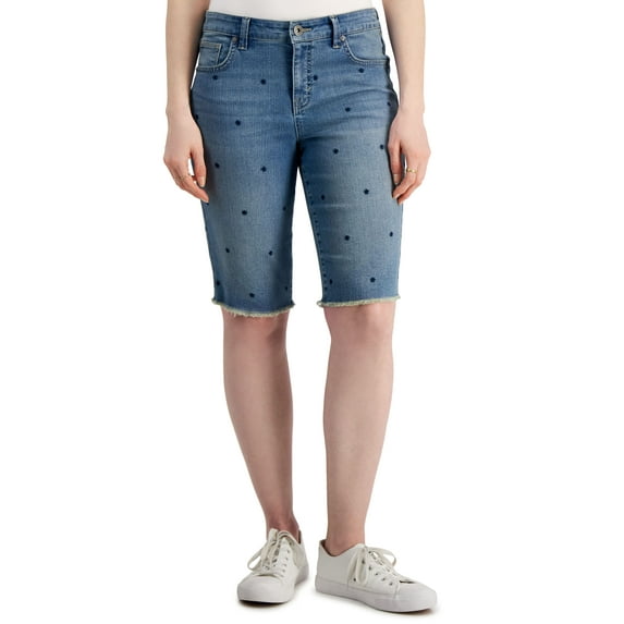 Style & Co Denim Raw-Edge Bermuda Shorts Overland 12