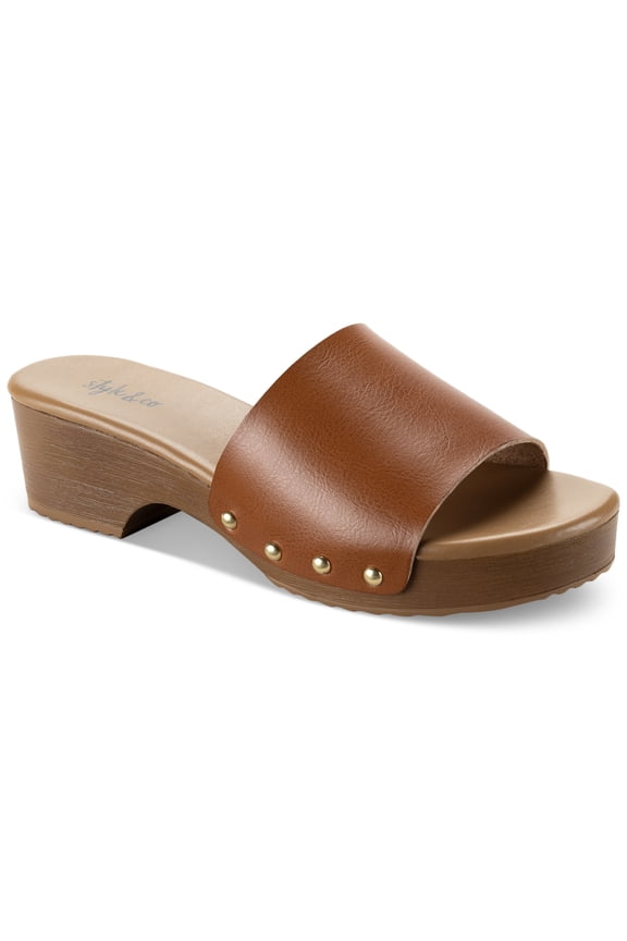 Style Co Deviee Slide Sandals Cognac Smooth 7M