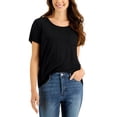 thumbnail image 1 of Style & Co Draped One Pocket T-Shirt Deep Black XL, 1 of 1