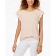 thumbnail image 1 of Style & Co. Eyelet Ruffle T-Shirt Womens L Pink shirt MSRP $34, 1 of 1