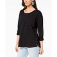 thumbnail image 1 of Style & Co Flecked Side Lace Up Top Black Fleck S, 1 of 1