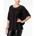 thumbnail image 1 of Style & Co Flutter Sleeve Poncho Top Deep Black S, 1 of 1