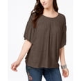 thumbnail image 1 of Style & Co Flutter Sleeve Poncho Top Deep Mocha S, 1 of 1