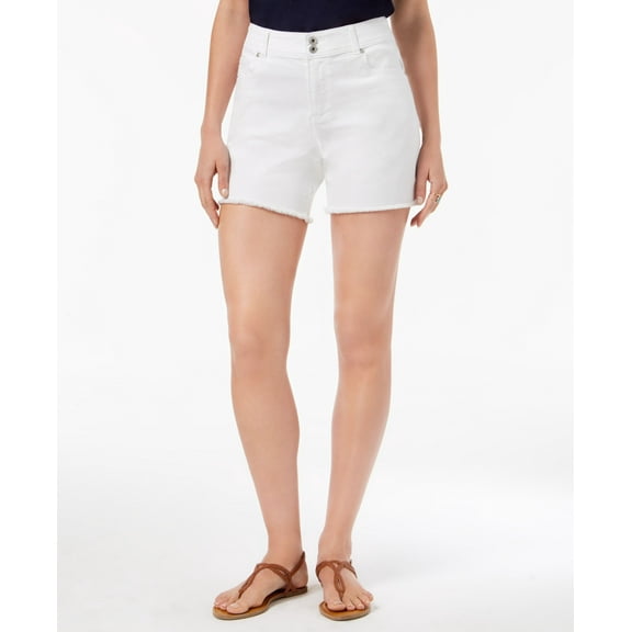 Style & Co Frayed Hem Denim Shorts Bright White 10