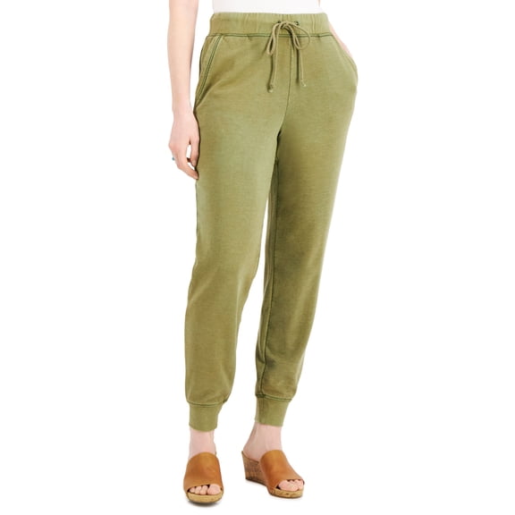 Style & Co French Terry Jogger Pants Dry Grass M