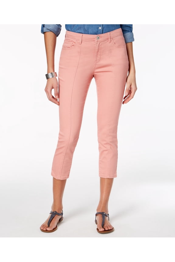 Style & Co Front Seam Capri Jeans Brushed Rose 12