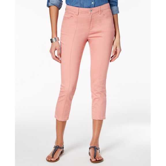 Style & Co Front Seam Capri Jeans Brushed Rose 4