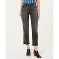thumbnail image 1 of Style & Co Grommet Trimmed Straight Leg Cropped Jeans Black Smudge 4, 1 of 1