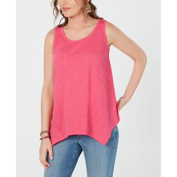 Style & Co Handkerchief Hem Tank Top Pink Breeze XS