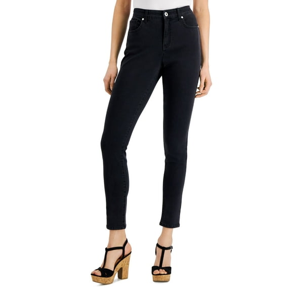 Style & Co High Rise Curvy Skinny Jeans Washed Black 16