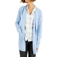 thumbnail image 1 of Style & Co Hooded Cardigan Foggy Blue Heather XS, 1 of 1