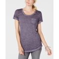 thumbnail image 1 of Style & Co Knot Hem Pocketed T-Shirt Dark Grape M, 1 of 1